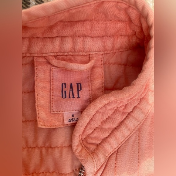 Gap Orange Quilted Cotton Dyed Bomber Style Jacket - Picture 4 of 5
